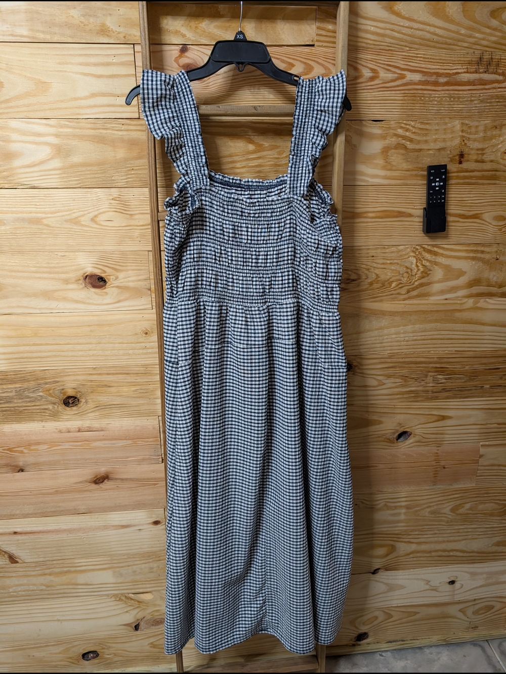 Old Navy Blue and White Gingham Smocked Dress - Picture 3 of 3